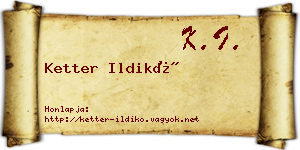 Ketter Ildikó névjegykártya